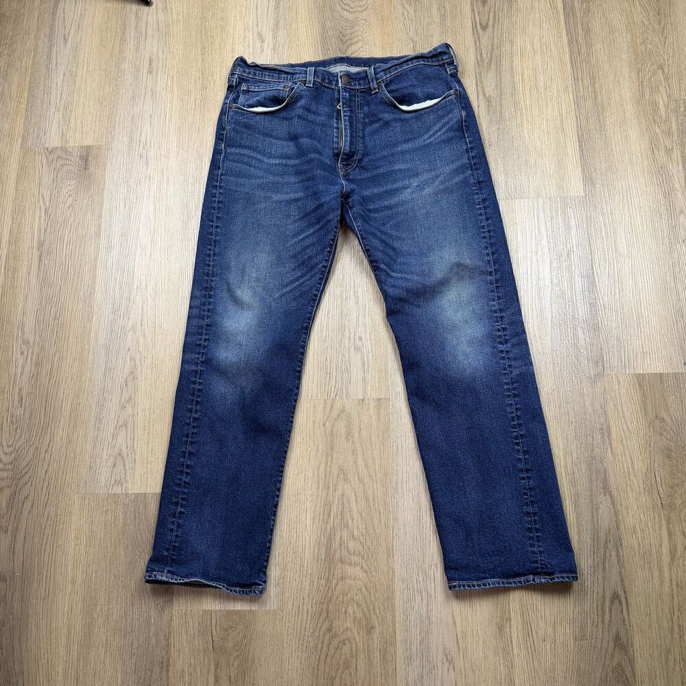Levis 505 Jeans Mens 35x30 Blue Denim Regular Fit Straight Leg Medium Wash